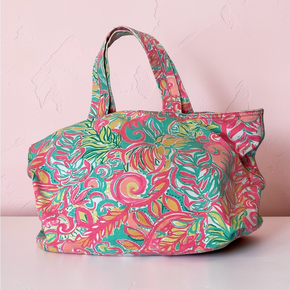 Lilly Pulitzer Colorful Canvas Beach Tote Bag
